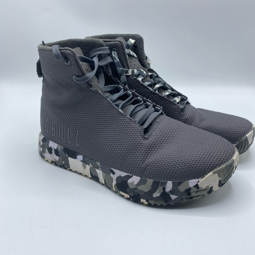 NOBULL Gray High-Top Athletic Shoes with Camo Sole